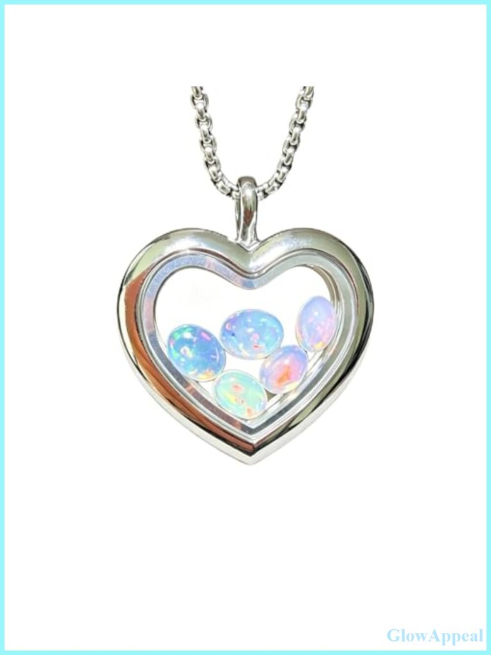 Ethiopian Opal Locket Necklace Gemstone Keepsake Jewelry Gift